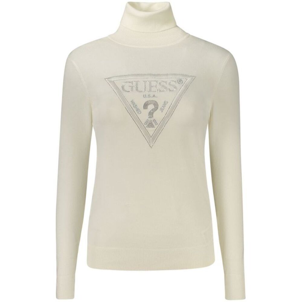 Guess Jeans White Viscose Women's Turtleneck